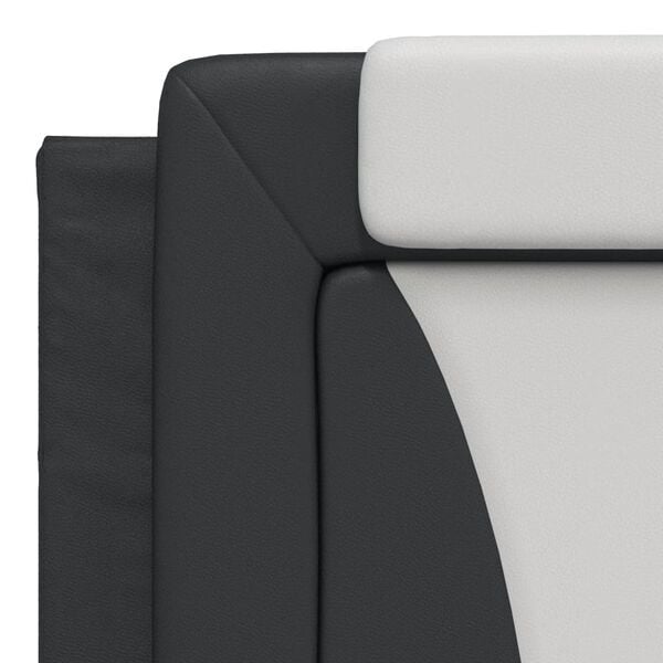 vidaXL Headboard Cushion "Viana" Black and White 183 cm King Faux Leather