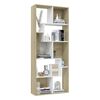 vidaXL Book Cabinet White and Sonoma Oak 67x24x161 cm Engineered Wood