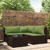 vidaXL 4 Piece Garden Lounge Set with Cushions Brown Poly Rattan