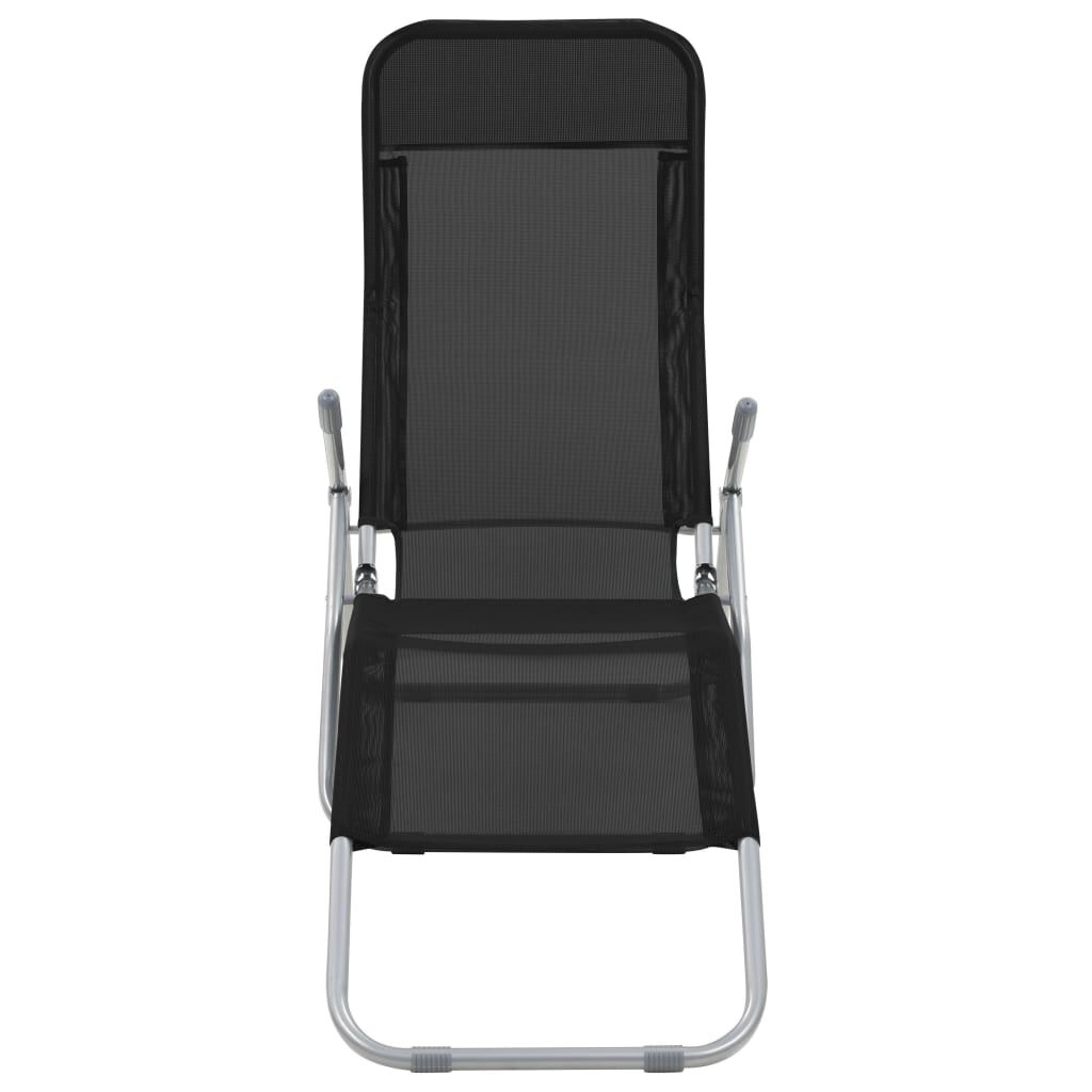 vidaXL Folding Sun Loungers 2 pcs Textilene Black