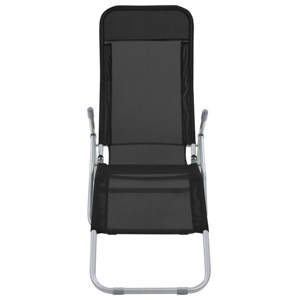 vidaXL Folding Sun Loungers 2 pcs Textilene Black