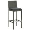 vidaXL Bar Stools with Cushions 6 pcs Grey Poly Rattan