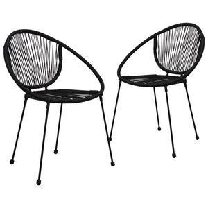 vidaXL Garden Chairs 2 pcs PVC Rattan Black