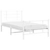 vidaXL Metal Bed Frame without Mattress with Footboard White 100x200cm