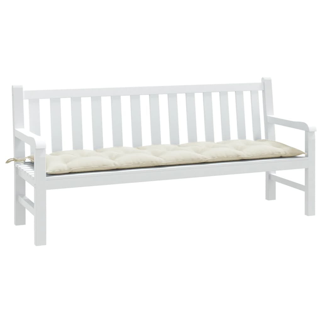 vidaXL Garden Bench Cushion Melange Cream 180x50x7 cm Fabric