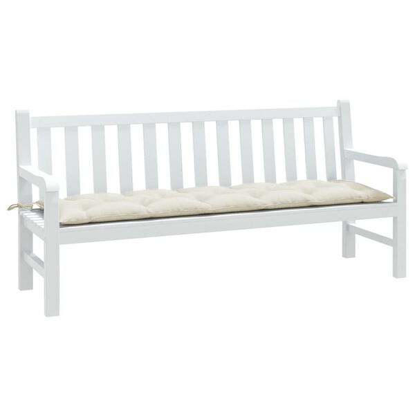 vidaXL Garden Bench Cushion Melange Cream 180x50x7 cm Fabric