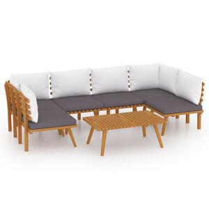 vidaXL 7 Piece Garden Lounge Set with Cushions Solid Wood Acacia