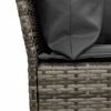 vidaXL Garden Sofa with Cushions Grey Poly Rattan