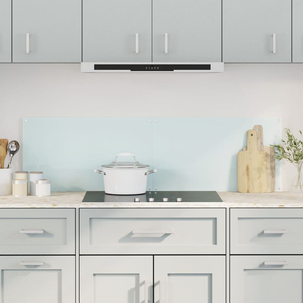 vidaXL Kitchen Backsplashes 2 pcs White 70x50 cm Tempered Glass