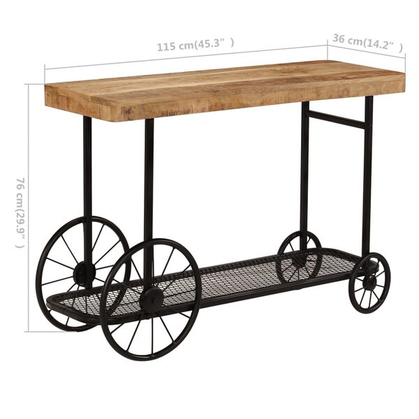 vidaXL Console Table Solid Mango Wood 115x36x76 cm