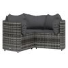 vidaXL 4 Piece Garden Lounge Set with Cushions Grey Poly Rattan