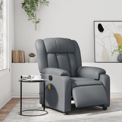 vidaXL Electric Massage Recliner Chair Grey Faux Leather