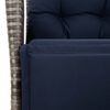 vidaXL 3 Piece Bistro Set with Cushions Grey Poly Rattan