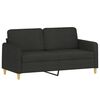 vidaXL 2 Piece Sofa Set with Cushions Black Fabric