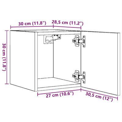vidaXL Wall Mounted TV Cabinets 4 pcs White 30.5x30x30 cm