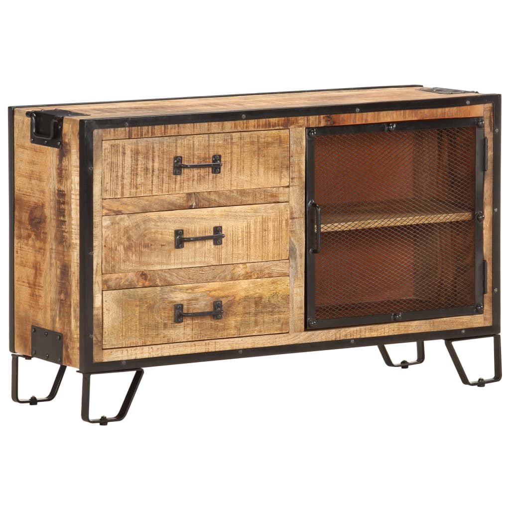 vidaXL Sideboard 100x31x60 cm Solid Rough Mango Wood