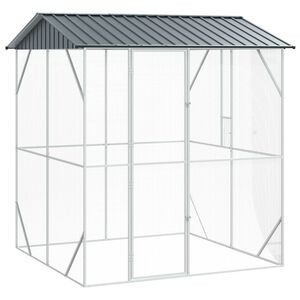 vidaXL Bird Cage Anthracite 215 x 208 x 247 cm Galvanised steel