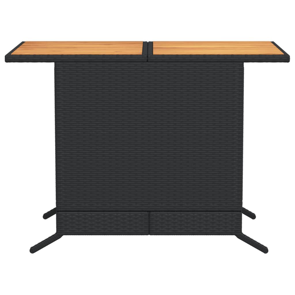 vidaXL 3 Piece Bistro Set with Cushions Black Poly Rattan