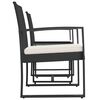 vidaXL 3 piece Garden Dining Set with Cushions Black PP Rattan