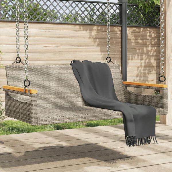 vidaXL Swing Bench Grey 109x62x40 cm Poly Rattan
