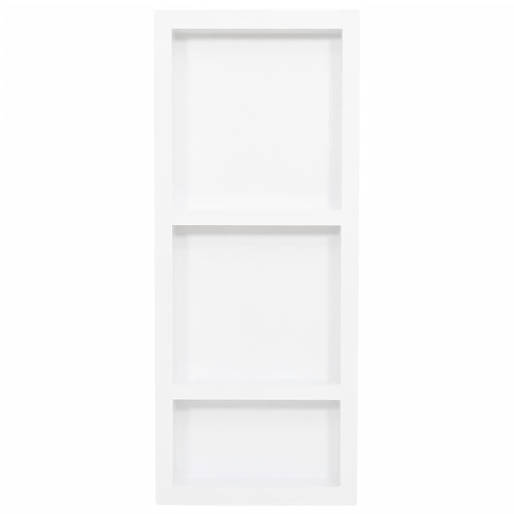 vidaXL Shower Niche with 3 Compartments High Gloss White 41x99x9 cm