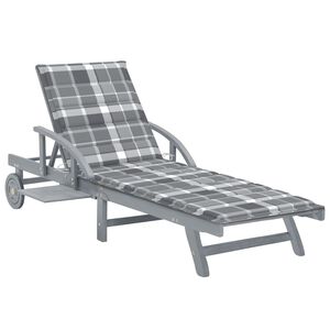 vidaXL Garden Sun Lounger with Cushion Solid Acacia Wood