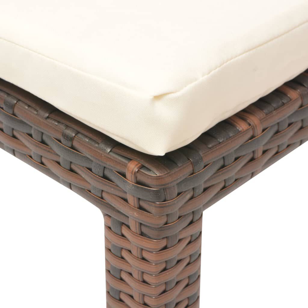 vidaXL Sun Lounger with Cushion Poly Rattan Brown