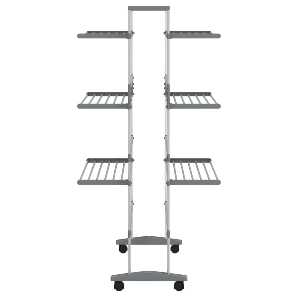 vidaXL Laundry Drying Rack with Wheels 89x64x129 cm Aluminium
