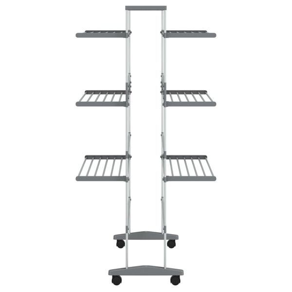 vidaXL Laundry Drying Rack with Wheels 89x64x129 cm Aluminium