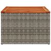 vidaXL Garden Table Grey 55x55x37 cm Poly Rattan and Acacia Wood