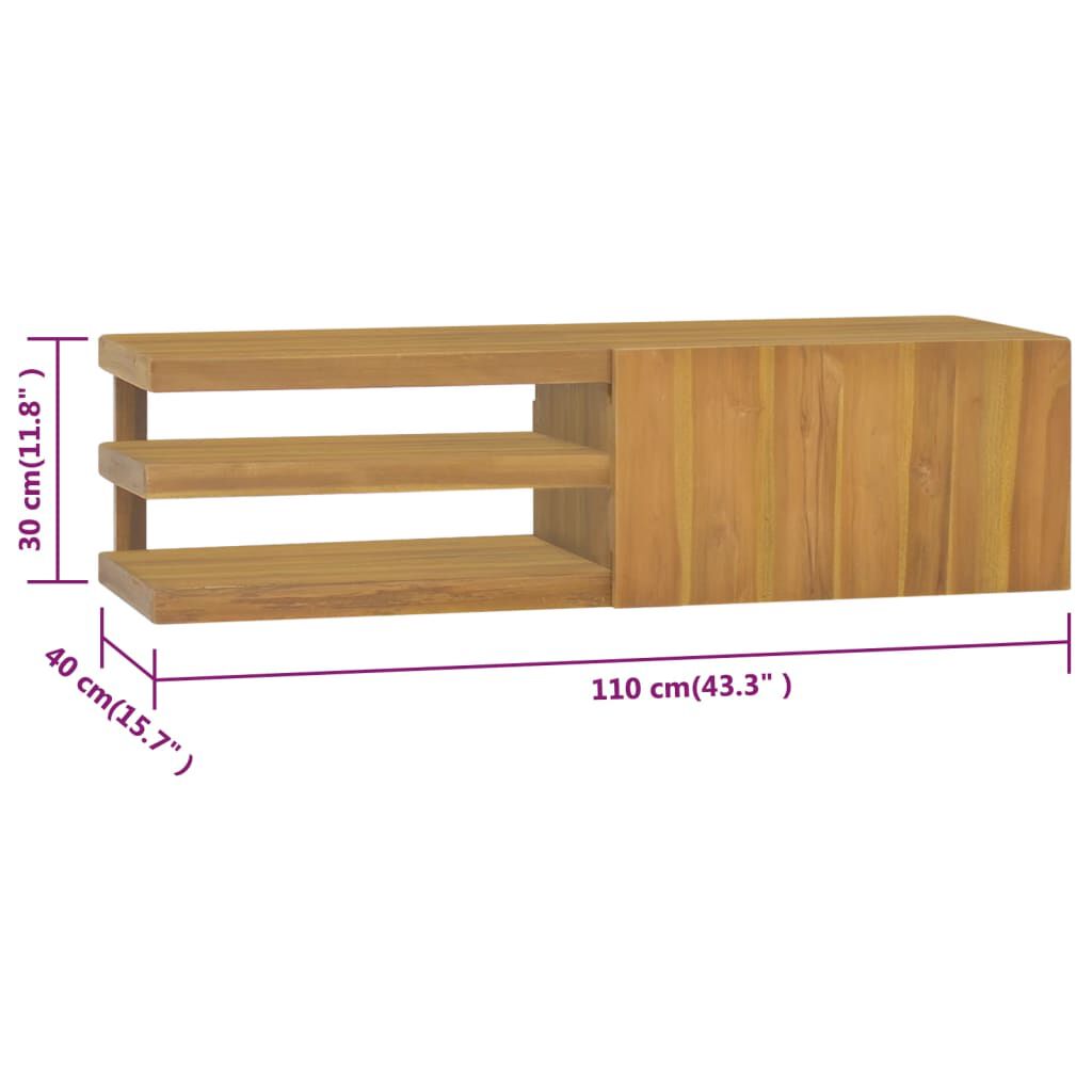vidaXL Wall-mounted Bathroom Cabinet 110x40x30 cm Solid Wood Teak