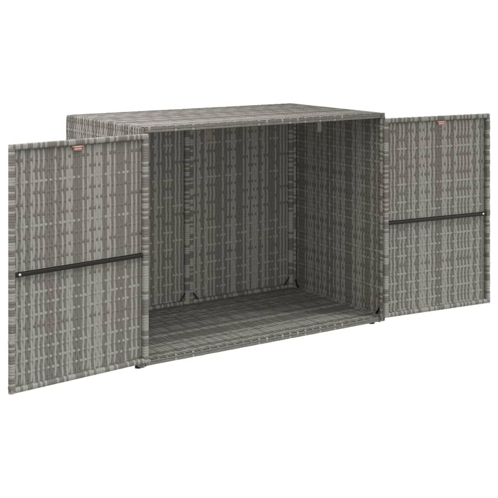 vidaXL Garden Storage Cabinet Grey 100x55.5x80 cm Poly Rattan
