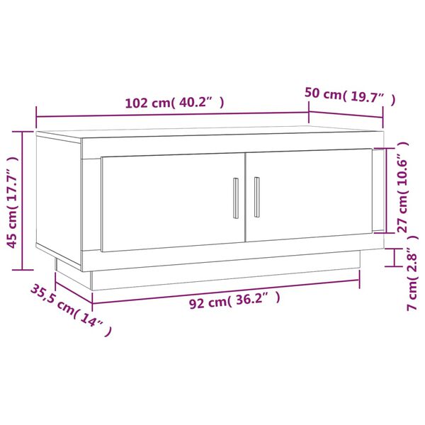 vidaXL Coffee Table Smoked Oak 102x50x45 cm Engineered Wood