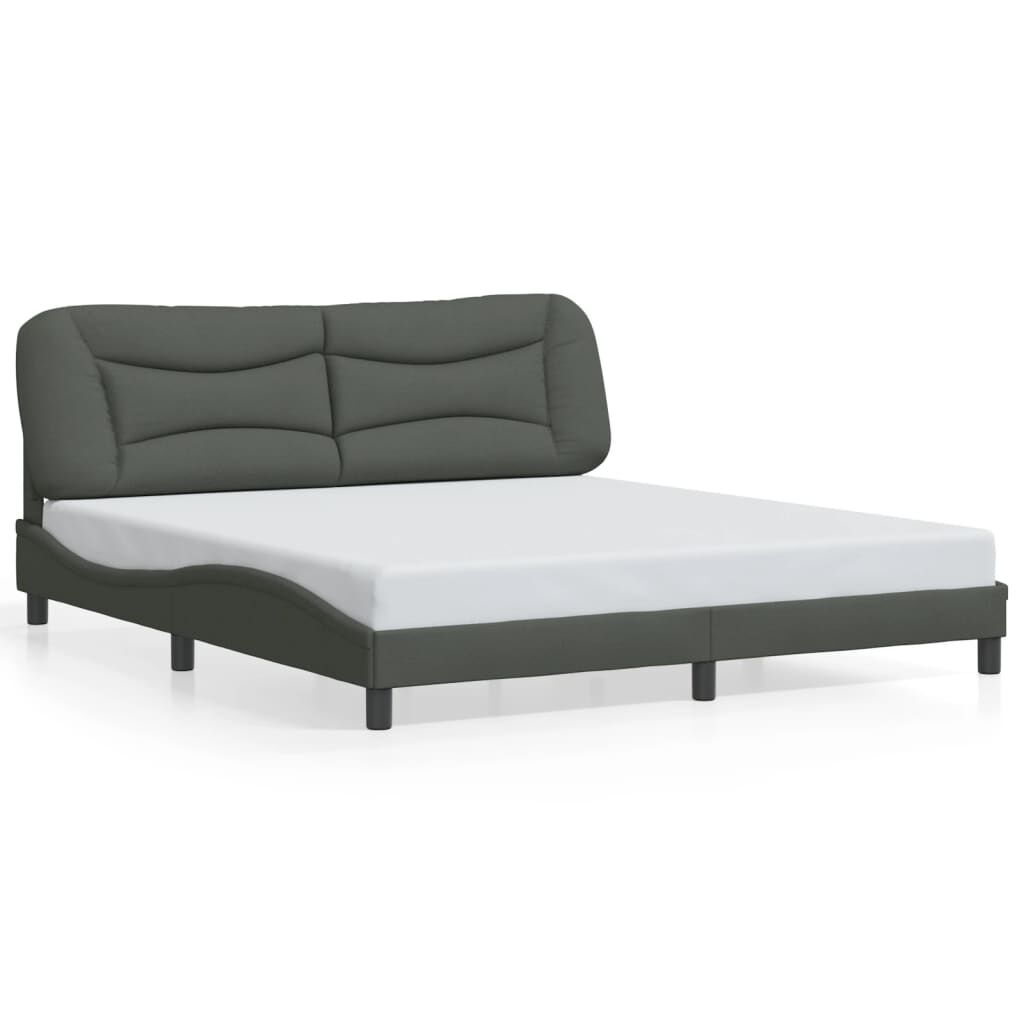 vidaXL Bed Frame without Mattress Dark Grey 193x203 cm Fabric