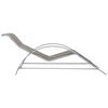vidaXL Sun Loungers 2 pcs with Table Aluminium Taupe