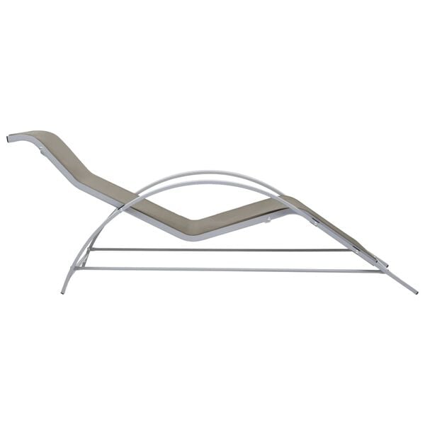vidaXL Sun Loungers 2 pcs with Table Aluminium Taupe