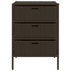 vidaXL Garden Storage Cabinet Brown 55x59x80 cm Poly Rattan