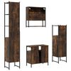 vidaXL 4 Piece Bathroom Furniture Set Smoked Oak Engineered Wood