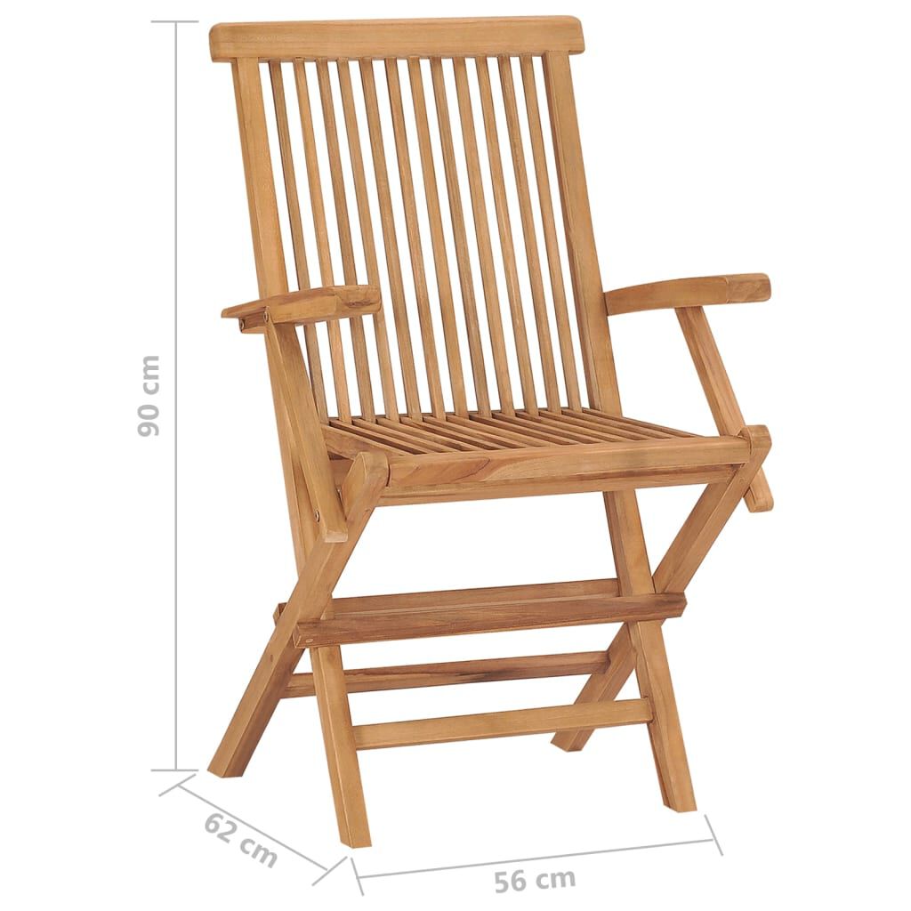 vidaXL Folding Garden Chairs 8 pcs Solid Teak Wood