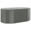 vidaXL Garden Raised Bed | Grey | Powder-coated steel | Large | Durable