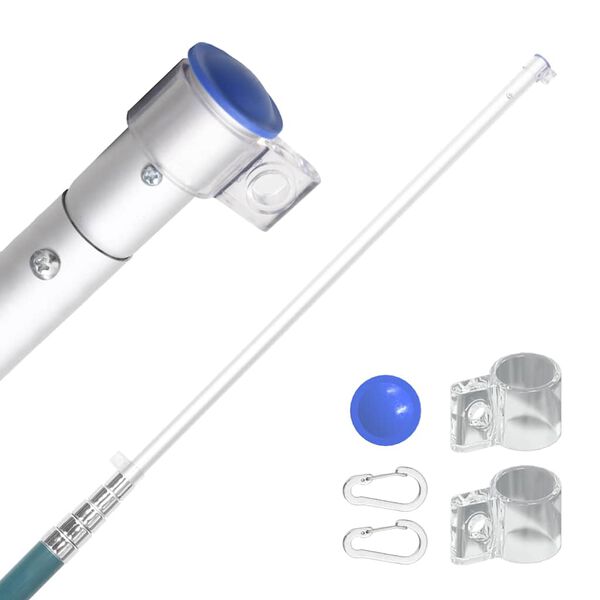 vidaXL Telescopic Flagpole Silver 5.5 m Aluminium