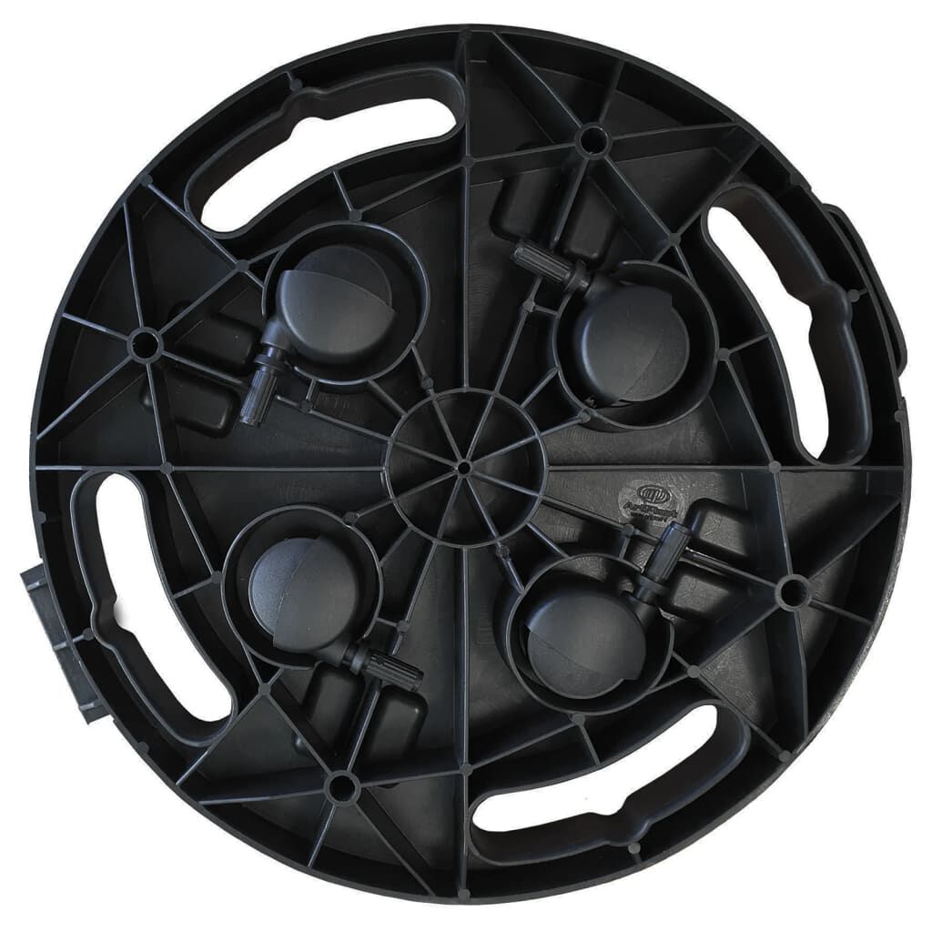 vidaXL Plant Trolley with Wheels Diameter 30 cm Black 170 kg