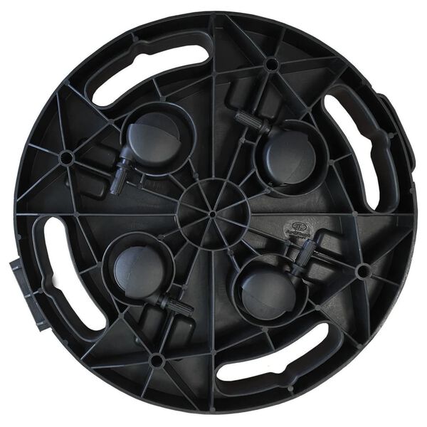 vidaXL Plant Trolley with Wheels Diameter 30 cm Black 170 kg