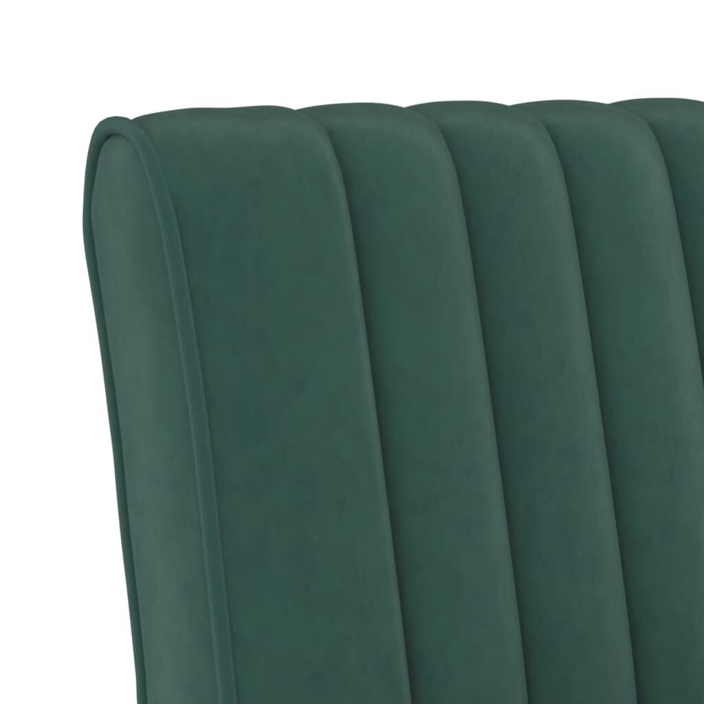 vidaXL Slipper Chair Dark Green Velvet