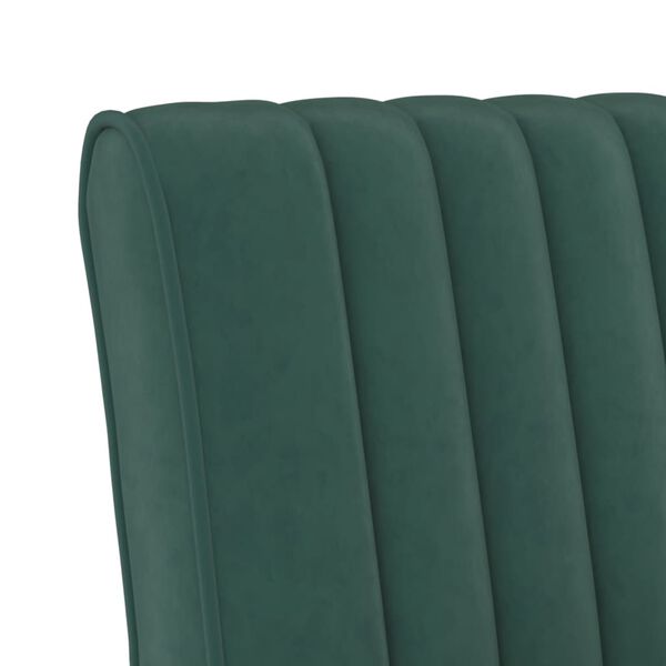 vidaXL Slipper Chair Dark Green Velvet