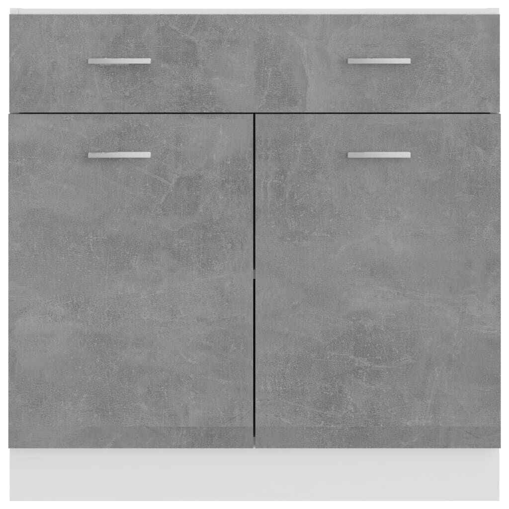 vidaXL Drawer Bottom Cabinet Concrete Grey 80x46x81.5 cm Engineered Wood
