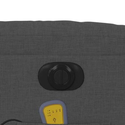 vidaXL Electric Massage Recliner Chair Dark Grey Fabric