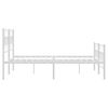 vidaXL Metal Bed Frame without Mattress with Footboard White 135x190cm