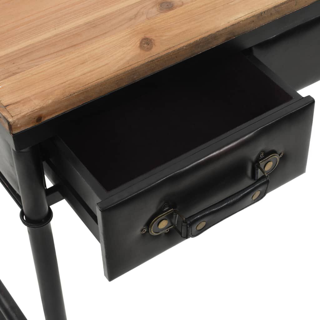 vidaXL Console Table with Castors 100x33x80 cm Solid Wood Fir
