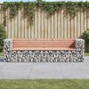 vidaXL Garden Bench Gabion Design 244x71x65.5 cm Solid Wood Douglas